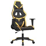 vidaXL Gaming stol črno in zlato umetno usnje | Shoptok.si
