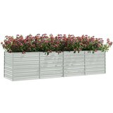 vidaXL Visoka greda 320x80x77 cm pocinkano jeklo srebrna | Shoptok.si