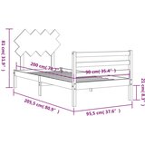  Kreveta s uzglavljem bijeli 90 x 200 cm od masivnog drva | shoptok.hr