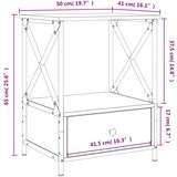 vidaXL Nočna omarica dimljen hrast 50x41x65 cm inženirski les | Shoptok.si