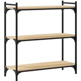 Maison Chic Knjižna omara - Knjižni regal 3-nadstropna sonoma hrast 80x30x86 cm inž. les, (21725764) | Shoptok.si