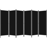 vidaXL Sobna pregrada sa 6 panela crna 300 x 180 cm | shoptok.hr