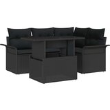  Set od 5 vrtnih sofa s jastučićima crna poli ratan | shoptok.hr
