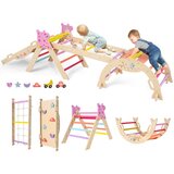 Unutarnja igrala > Igračke i hobiji > Drvene penjalice Trokutni set 8-u-1 sklopiva igračka za penjanje Montessori drveni set za penjanje okvir za penjanje za djecu šareni | shoptok.hr
