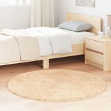 vidaXL Čupavi tepih s visokim vlaknima bež 120x120 cm poliester Cijene