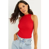 Cool & Sexy Women's Red Camisole Sleeveless Blouse YI1566