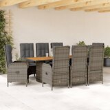 vidaXL 9-dijelni vrtni blagovaonski set sivi od poliratana | shoptok.hr
