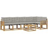 vidaXL Zunanja garnitura za sedenje 7 pcs Bela in svetlo siva, (5000281423) | Shoptok.si