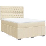vidaXL Krevet s oprugama i madracem krem 160x200 cm od tkanine | shoptok.hr