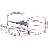 vidaXL Okvir kreveta bez madraca 90 x 190 cm od masivne borovine | shoptok.hr