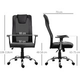  Uredska okretna stolica ergonomska direktorska stolica podesiva visina PU crna 66x73x108-118 cm | shoptok.hr