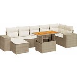 Maison Chic Seti vrtnega pohištva - Vrtna garnitura - Vrtni pohištvo set 8-delna z blazinami bež poli ratan, (21800911) | Shoptok.si