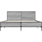  Posteljni okvir siva sonoma 150x200 cm inž. les in kovina | Shoptok.si
