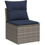 Vrtna garnitura - 6-dijelni set vrtnih sofa od poliratana s jastucima sivi - Siva 1 | shoptok.hr