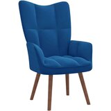  Stol za sproščanje s stolčkom moder žamet, (20821741) | Shoptok.si