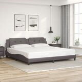  The Living Store Posteljni okvir z vzglavjem siva 200x200 cm umetno usnje - Posteljni Okvir, (21499793) | Shoptok.si