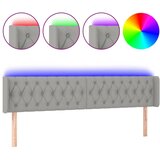 Maison Chic led posteljno vzglavje - vzglavna omarica - nočna omarica svetlo sivo 183x16x78/88 cm blago, (21710673) | Shoptok.si