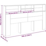 vidaXL Uzglavni ormarić staro drvo 180x19x103,5 cm konstruirano drvo | shoptok.hr
