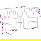 vidaXL Tapecirani uzglavlje Crna 180 cm Čvrsto borovo drvo | shoptok.hr
