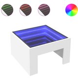Maison Chic Klubska mizica - kavna mizica - Nizka mizica z neskončnimi LED bela 50x50x30 cm, (21751983) Cene