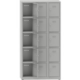  omara s predelki z zaklepanjem, vxšxg 1800 x 900 x 500 mm, 15 predelkov, svetlo sive barve Cene