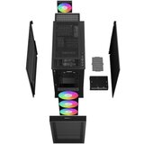 DeepCool CH560 digital atx kućište, dual status display, 3xLED 140mm +1x120mm, staklena strana,usb-c