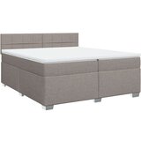 vidaXL Krevet s oprugama i madracem smeđesivi 200x200 cm od tkanine | shoptok.hr