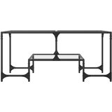  Stolić s prozirnom staklenom površinom 98,5x50x45 cm čelik | shoptok.hr