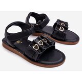 EVENTO Children's Sandals With Velcro Hearts Black Havana | Shoptok.si