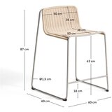 Kave Home Bež kovinski vrtni barski stol Tavari – | Shoptok.si