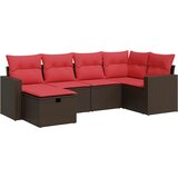  6-dijelni set vrtnih sofa od poliratana s jastucima smeđi | shoptok.hr