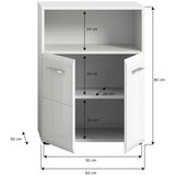 MID.YOU Spodnja Omarica Ice, Bela - Visoki Sijaj | Shoptok.si