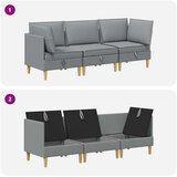  Modularni set sofe sa skladištem 3 pcs Svjetlosiva Tkanina | shoptok.hr