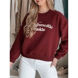 DStreet Bluza damska oversize z nadrukiem COOKIES bordowa | shoptok.hr