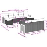  11-dijelni set vrtnih sofa od poliratana s jastucima bež | shoptok.hr