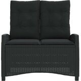  Vrtni naslonjač s jastucima crni od poliratana Crna 105 x 66 x 93 cm | shoptok.hr