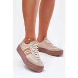 Zazoo Ladies Leather Sneakers On Platform N1234 Beige | Shoptok.si