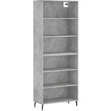  The Living Store Visoka komoda betonsko siva 69,5x32,5x180 cm inženirski les - Visoka Omarica, (21500288) | Shoptok.si