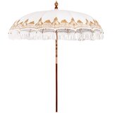  Balinežanski suncobran s bazom Krema i smeđa Ø 210-220 cm | shoptok.hr