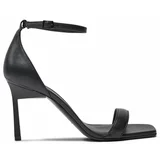Calvin Klein Sandali Heel Sandal 90 Pearl Lth HW0HW02066 Črna