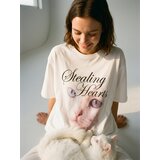 Sinsay Pamučna majica s printom mačke | shoptok.hr
