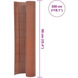 Dvostrana vrtna ograda PVC 90 x 300 cm smeđa | Eponuda.com