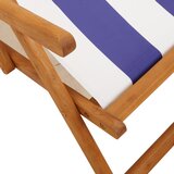 Sklopive stolice plažu 2kom tkanine i masivno drvo plavi-bijela | shoptok.hr