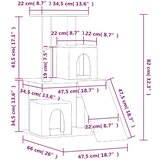  Penjalica za mačke sa stupovima za grebanje tamnosiva 82 cm | shoptok.hr