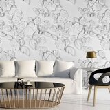  Tapeta - White ornament: roses 200x140 Cijene