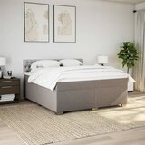  Krevet s oprugama i madracem smeđesivi 200x200 cm od tkanine | shoptok.hr