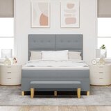  Krevet s opruga kutije Svjetlosiva 190 x 140 cm tkanina | shoptok.hr