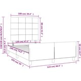  Okvir za krevet s uzglavljem plavi 120x190 cm od tkanine | shoptok.hr