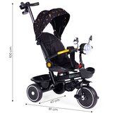 ECO TOYS Dječji tricikl sa okretnim sjedalom, ručkom za guranje, crna, | shoptok.hr