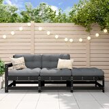 Maison Chic Seti vrtnega pohištva - Vrtna garnitura - Vrtni pohištvo set 3-delna z blazinami črn trden les, (21809874) | Shoptok.si